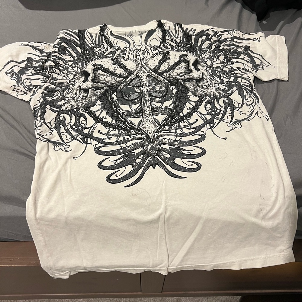 Affliction Graphic T-Shirt - Black and White